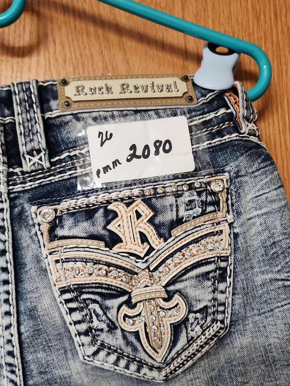 Rock Revival Embellished Denim Shorts womens 26 nwt number 2080